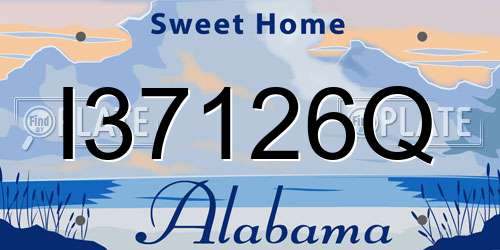 I37126Q Alabama License Plate