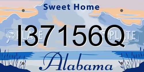 I37156Q Alabama License Plate