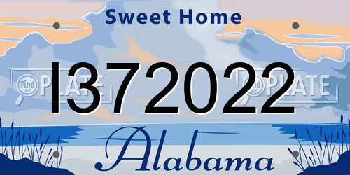 I372022 Alabama License Plate
