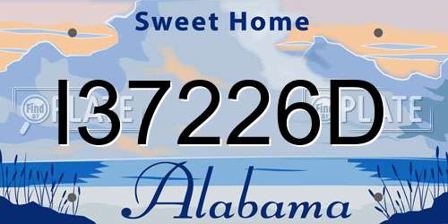 I37226D Alabama License Plate