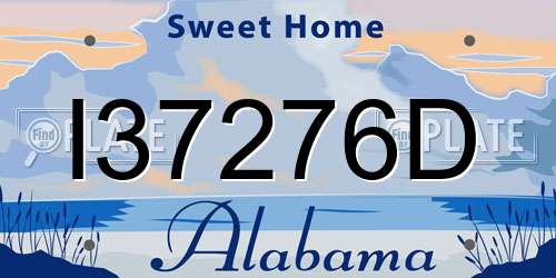 I37276D Alabama License Plate