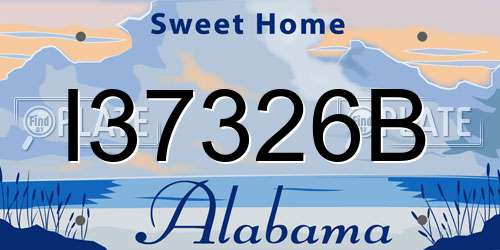 I37326B Alabama License Plate