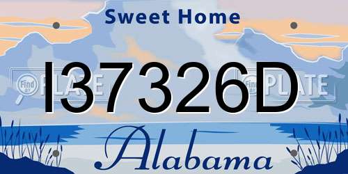 I37326D Alabama License Plate