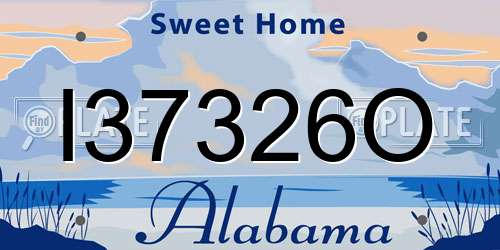 I37326O Alabama License Plate