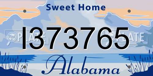 I373765 Alabama License Plate