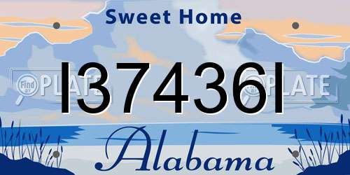 I37436I Alabama License Plate