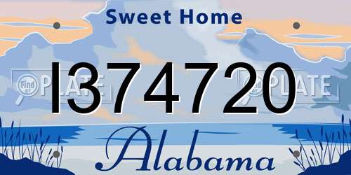 I374720 Alabama License Plate