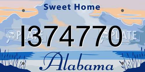 I374770 Alabama License Plate