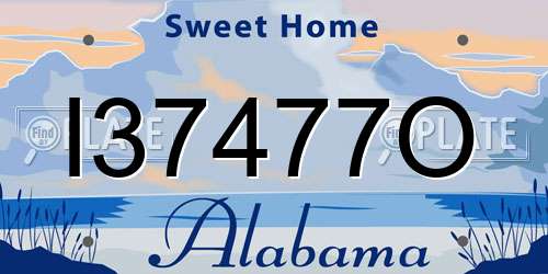 I37477O Alabama License Plate