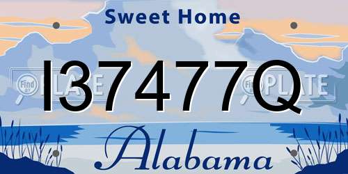 I37477Q Alabama License Plate