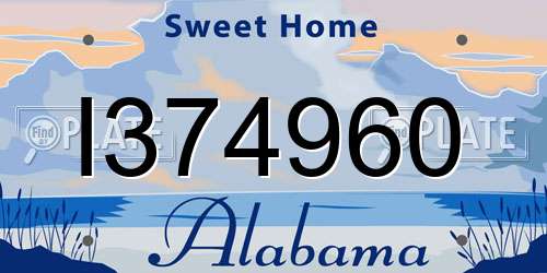 I374960 Alabama License Plate
