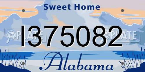 I375082 Alabama License Plate
