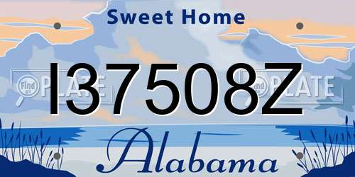 I37508Z Alabama License Plate