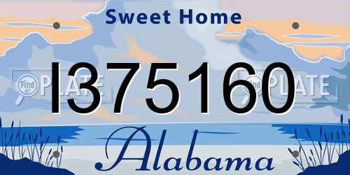I375160 Alabama License Plate