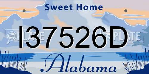 I37526D Alabama License Plate