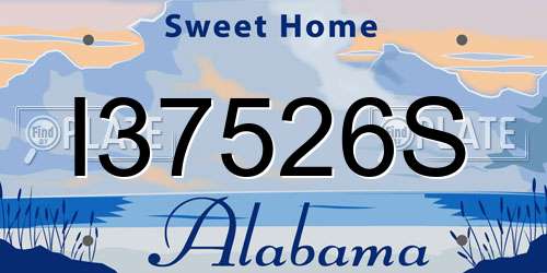 I37526S Alabama License Plate