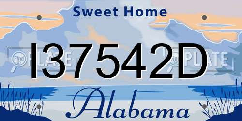 I37542D Alabama License Plate