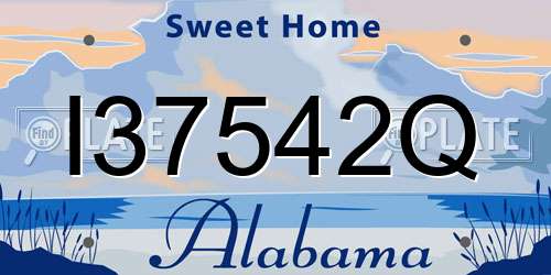 I37542Q Alabama License Plate