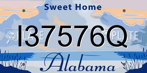 I37576Q Alabama License Plate