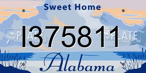I375811 Alabama License Plate