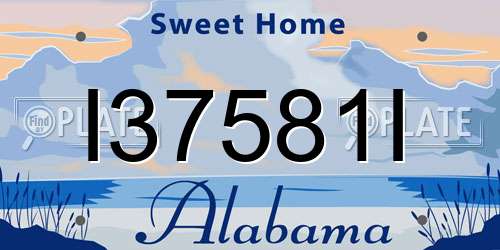 I37581I Alabama License Plate