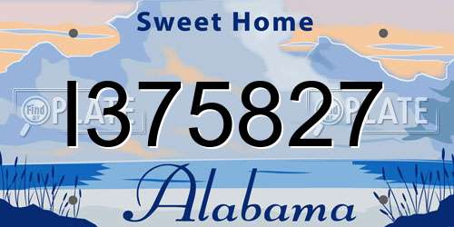 I375827 Alabama License Plate
