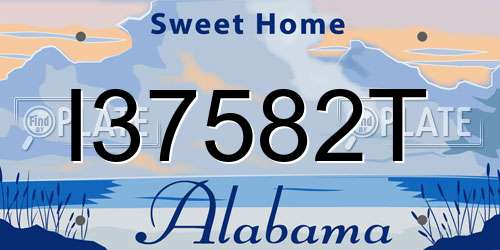 I37582T Alabama License Plate