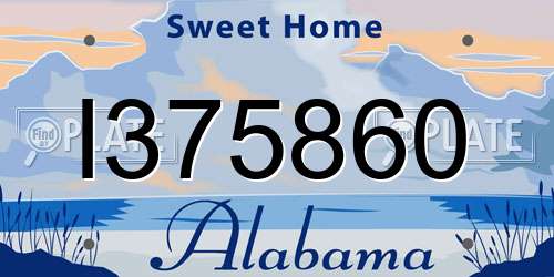 I375860 Alabama License Plate