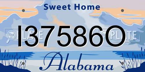 I37586O Alabama License Plate