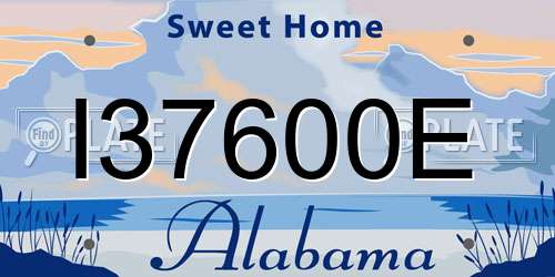 I37600E Alabama License Plate