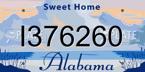 I376260 Alabama License Plate