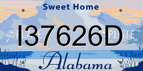 I37626D Alabama License Plate