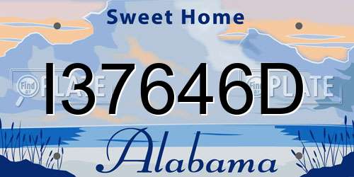 I37646D Alabama License Plate