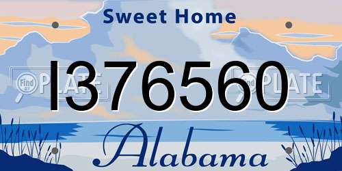 I376560 Alabama License Plate