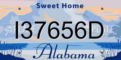 I37656D Alabama License Plate