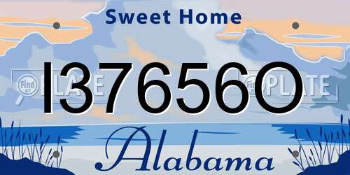 I37656O Alabama License Plate