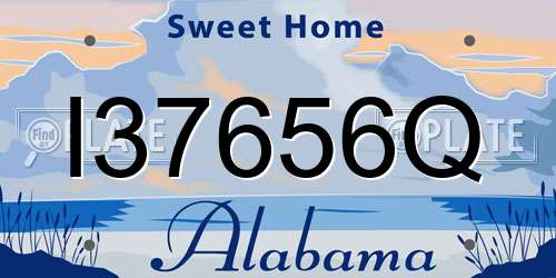 I37656Q Alabama License Plate