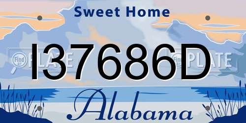 I37686D Alabama License Plate