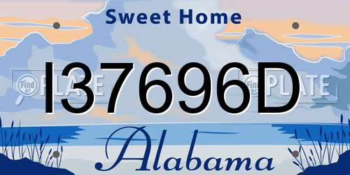 I37696D Alabama License Plate
