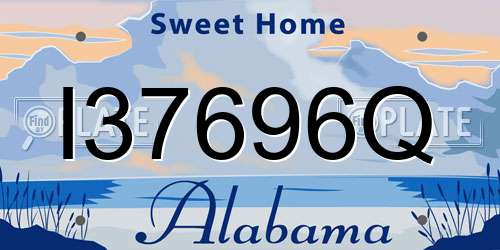 I37696Q Alabama License Plate