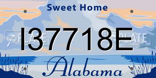 I37718E Alabama License Plate
