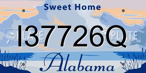 I37726Q Alabama License Plate
