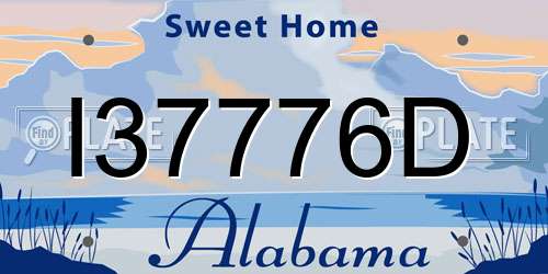 I37776D Alabama License Plate