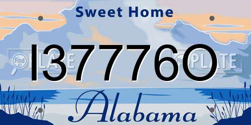 I37776O Alabama License Plate