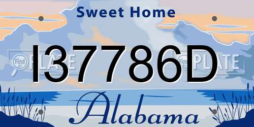 I37786D Alabama License Plate