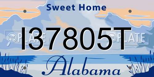 I37805T Alabama License Plate