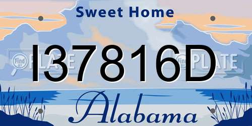I37816D Alabama License Plate