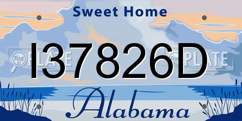 I37826D Alabama License Plate