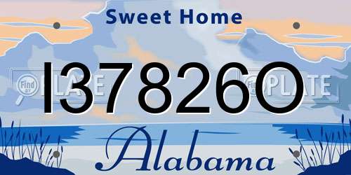 I37826O Alabama License Plate
