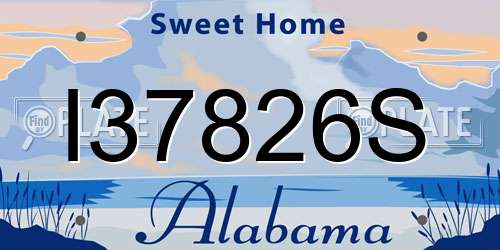 I37826S Alabama License Plate